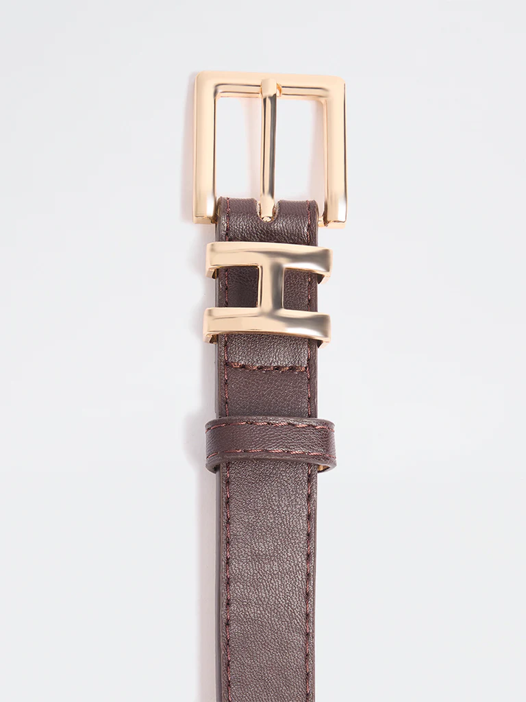 Westside Accessories Brown H-Buckle Belt - Image 3