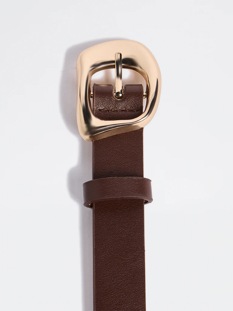 Westside Accessories Brown Molten Buckle Belt - Image 3