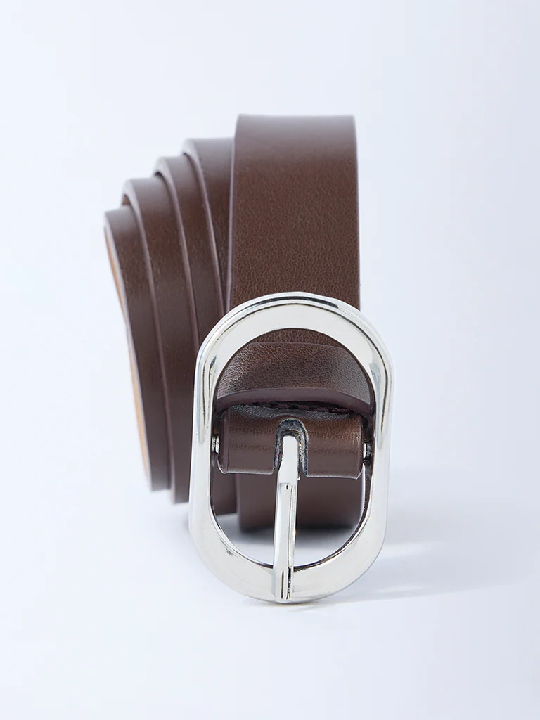 Westside Accessories Brown Oval Buckle Belt - Image 2