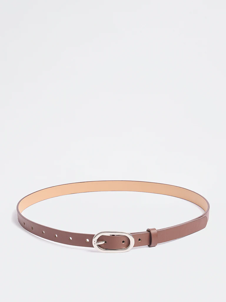 Westside Accessories Brown Oval-Buckle Belt - Image 2