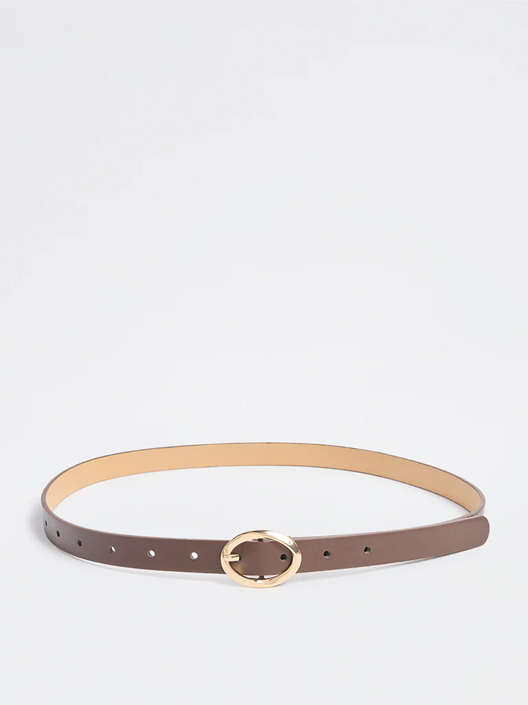 Westside Accessories Brown Oval Buckle Belt - Image 2