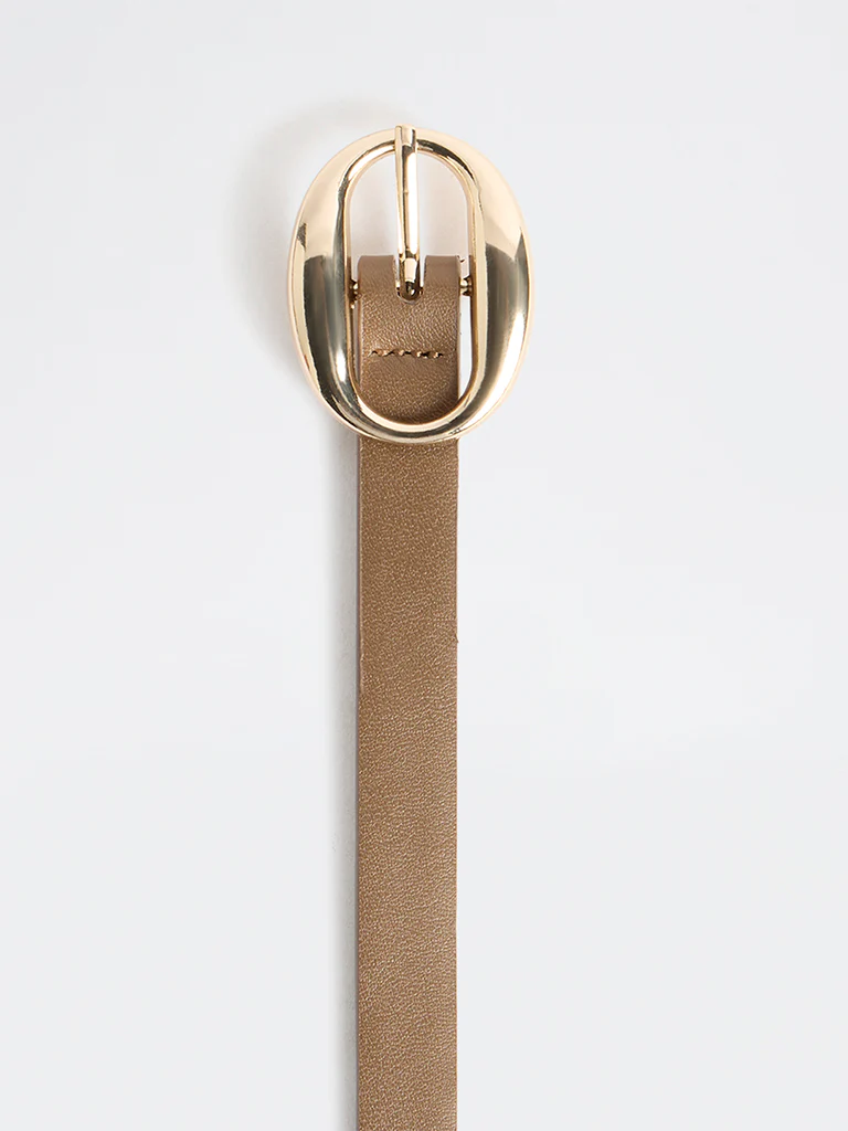 Westside Accessories Brown Oval Buckle Belt - Image 3