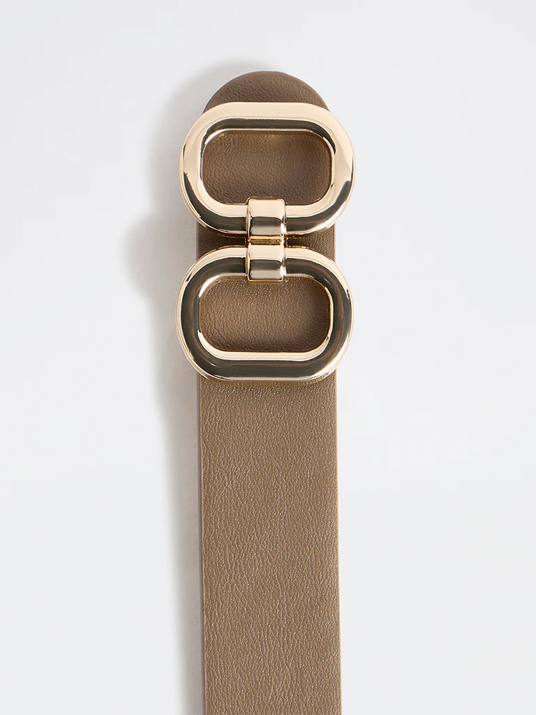 Westside Accessories Brown Oval Buckle Belt - Image 3