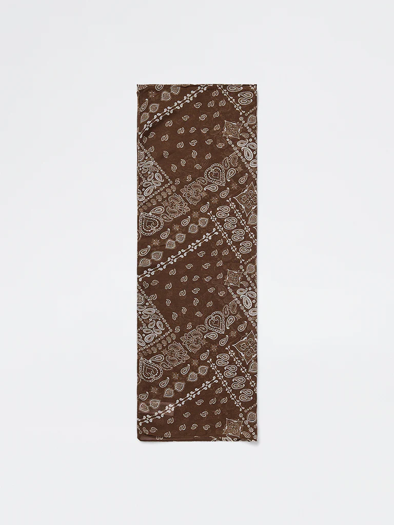 Westside Accessories Brown Paisley Design Scarf