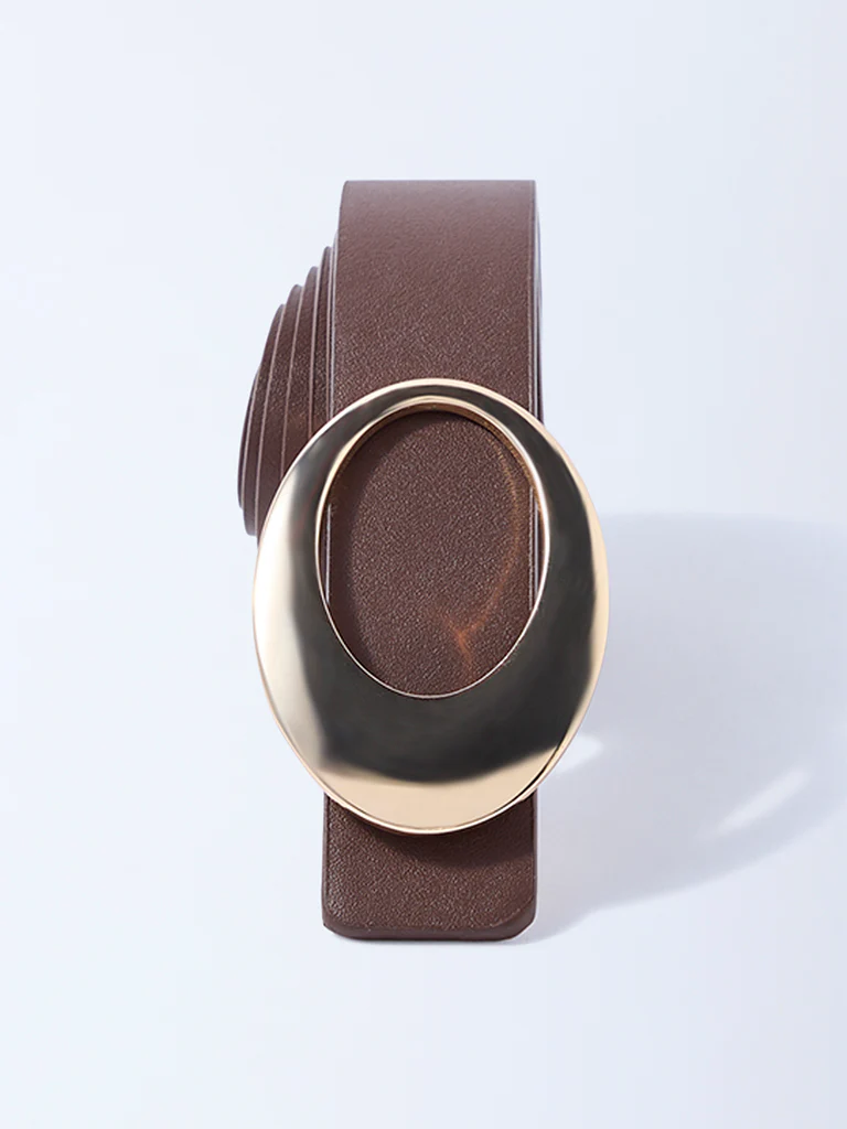 Westside Accessories Brown Round Buckle Belt - Image 2