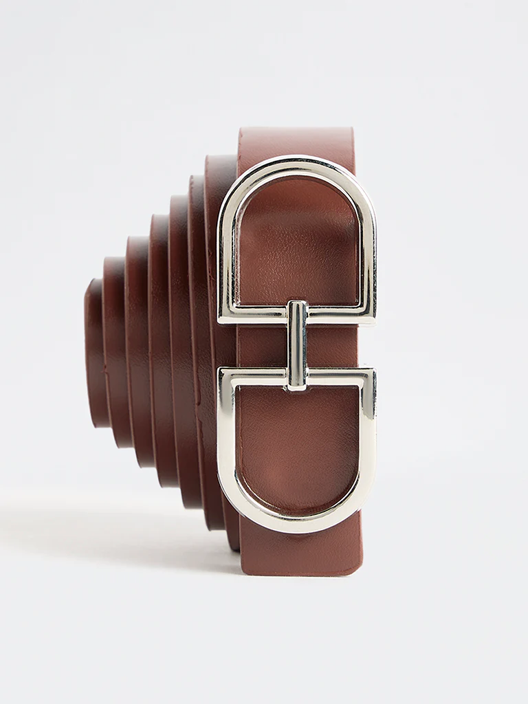 Westside Accessories Brown Saddle Buckle Belt