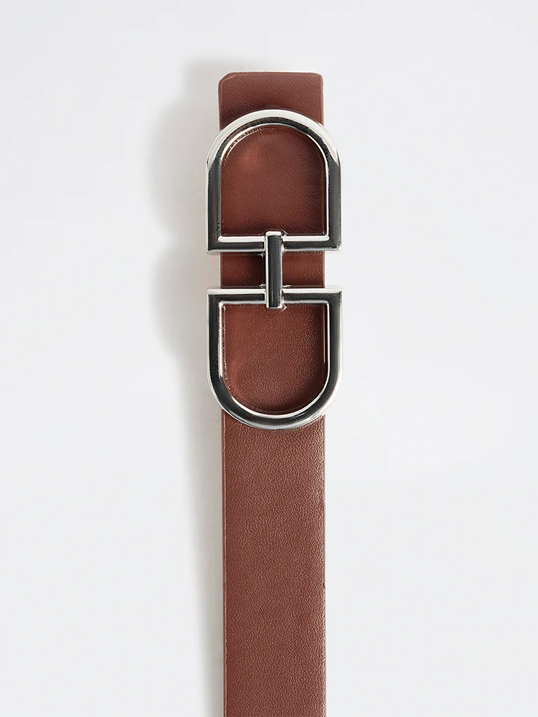 Westside Accessories Brown Saddle Buckle Belt - Image 3