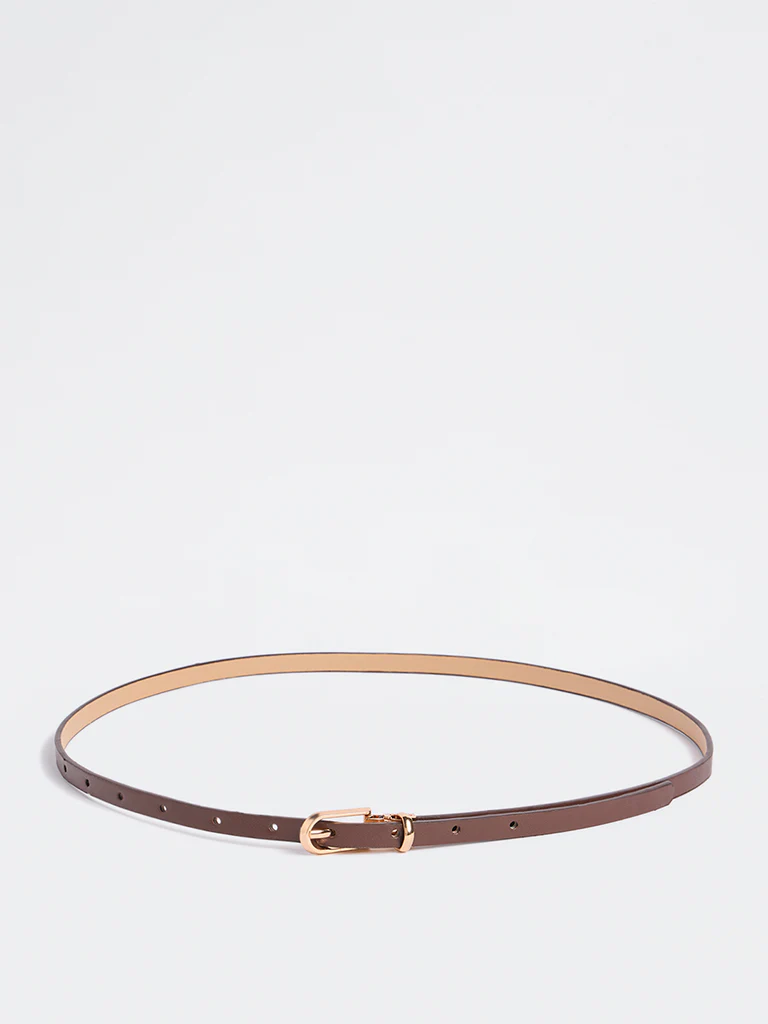 Westside Accessories Brown Sleek Buckle Belt - Image 2