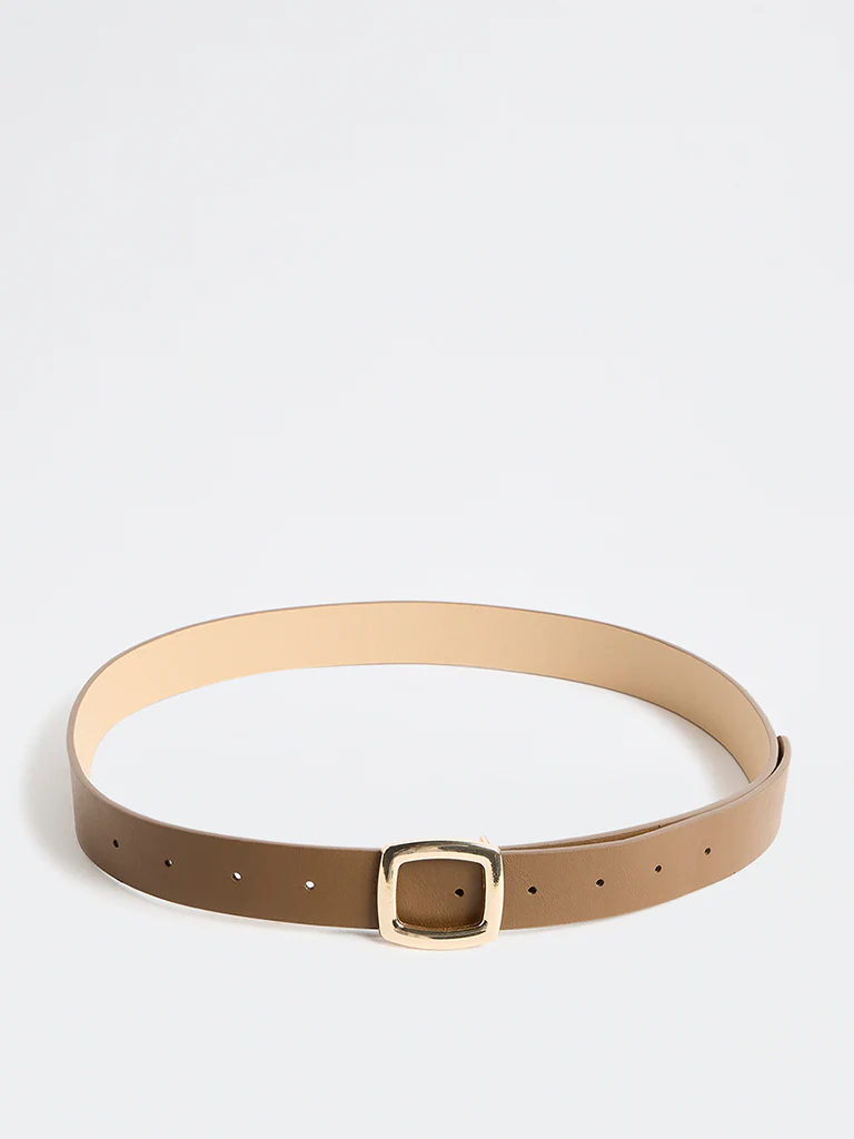Westside Accessories Brown Square Buckle Belt - Image 2