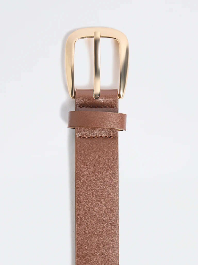 Westside Accessories Brown Tapered Buckle Belt - Image 3