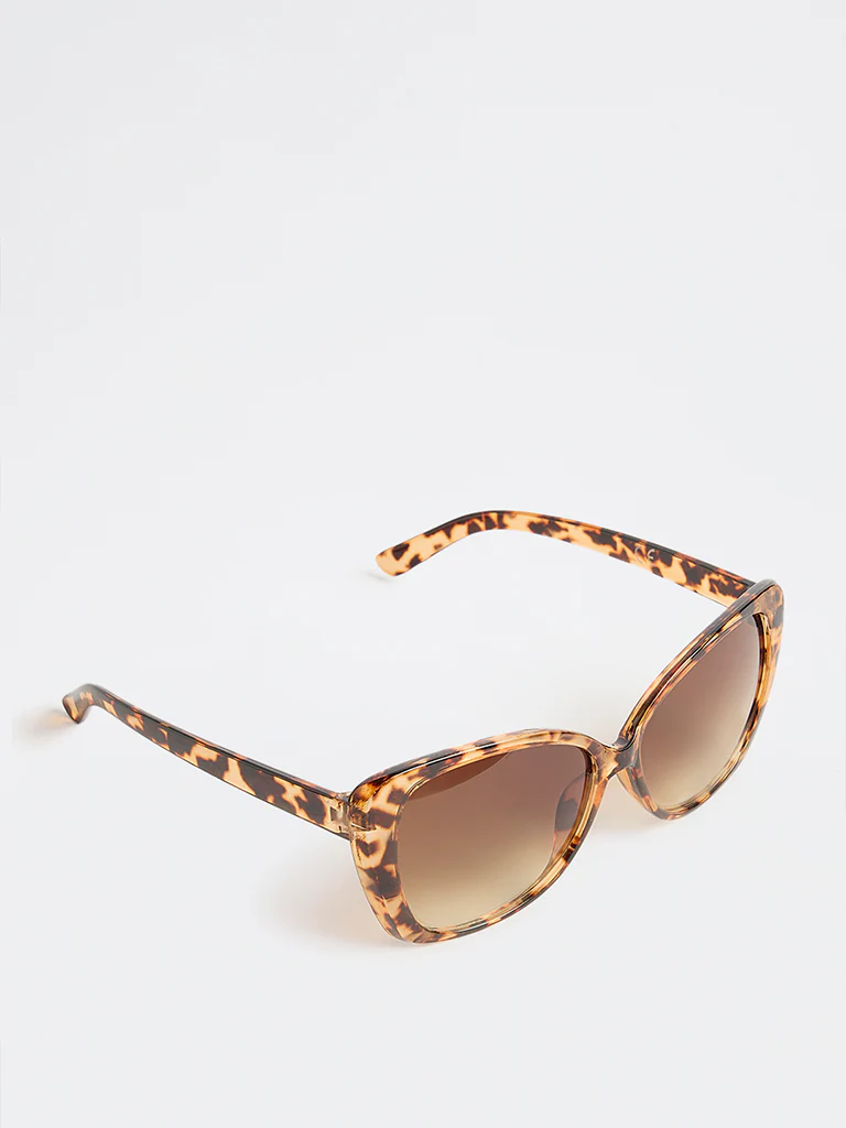 Westside Accessories Brown Tortoiseshell Cat-Eye Sunglasses with Pouch - Image 2