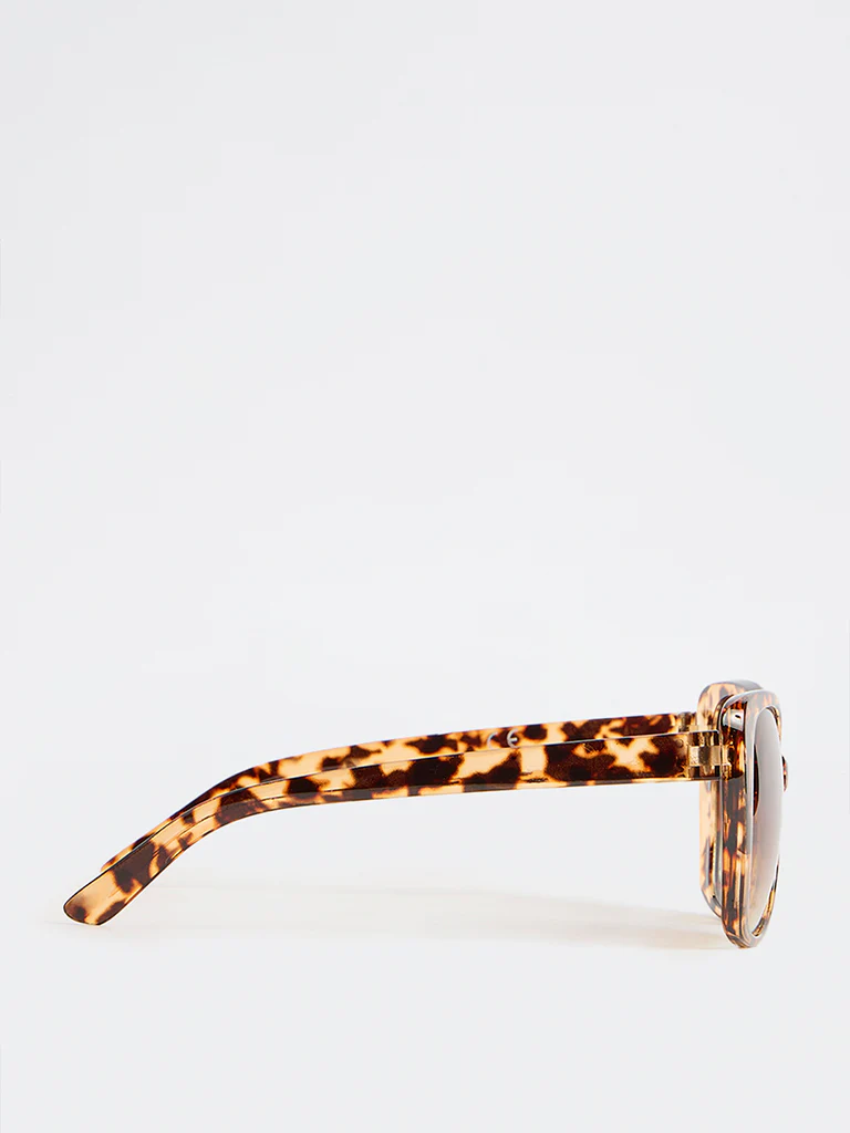 Westside Accessories Brown Tortoiseshell Cat-Eye Sunglasses with Pouch - Image 3