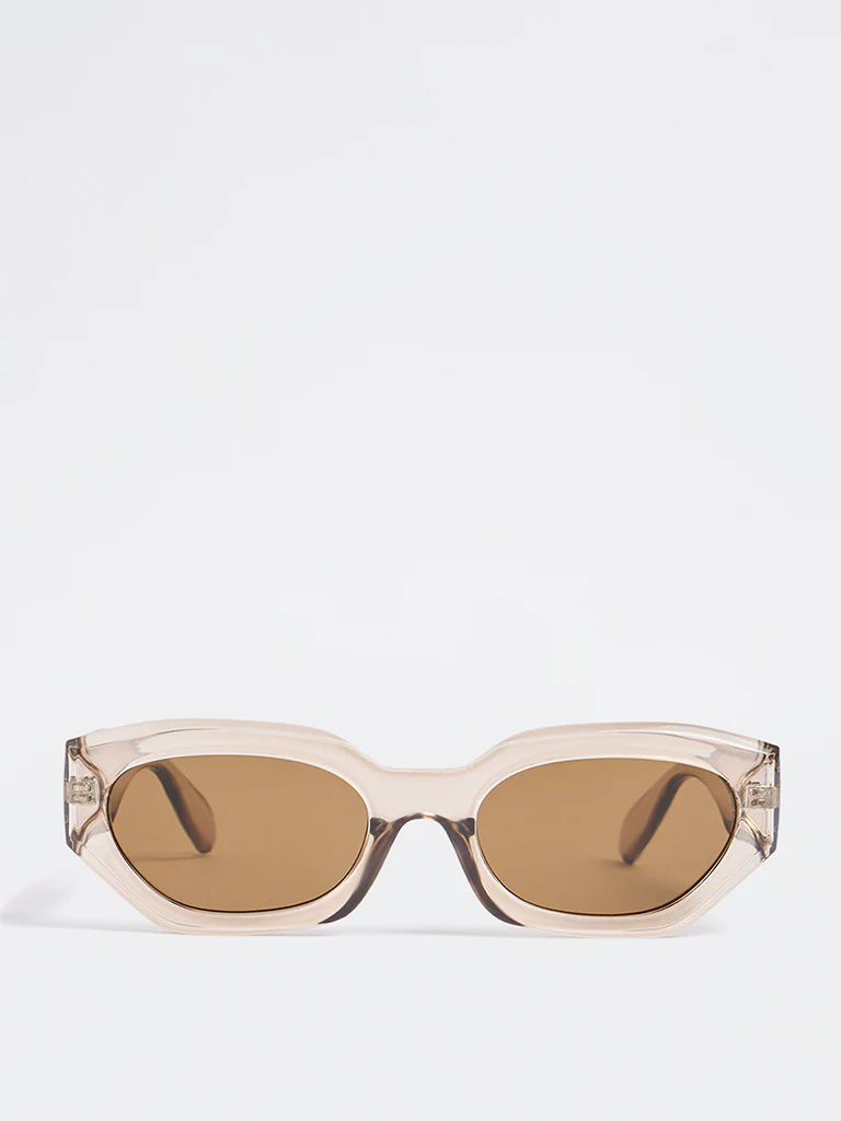 Westside Accessories Brown Transparent Sunglasses - Comes with a Pouch and Cleaning Cloth