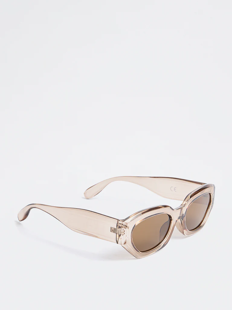 Westside Accessories Brown Transparent Sunglasses - Comes with a Pouch and Cleaning Cloth - Image 2
