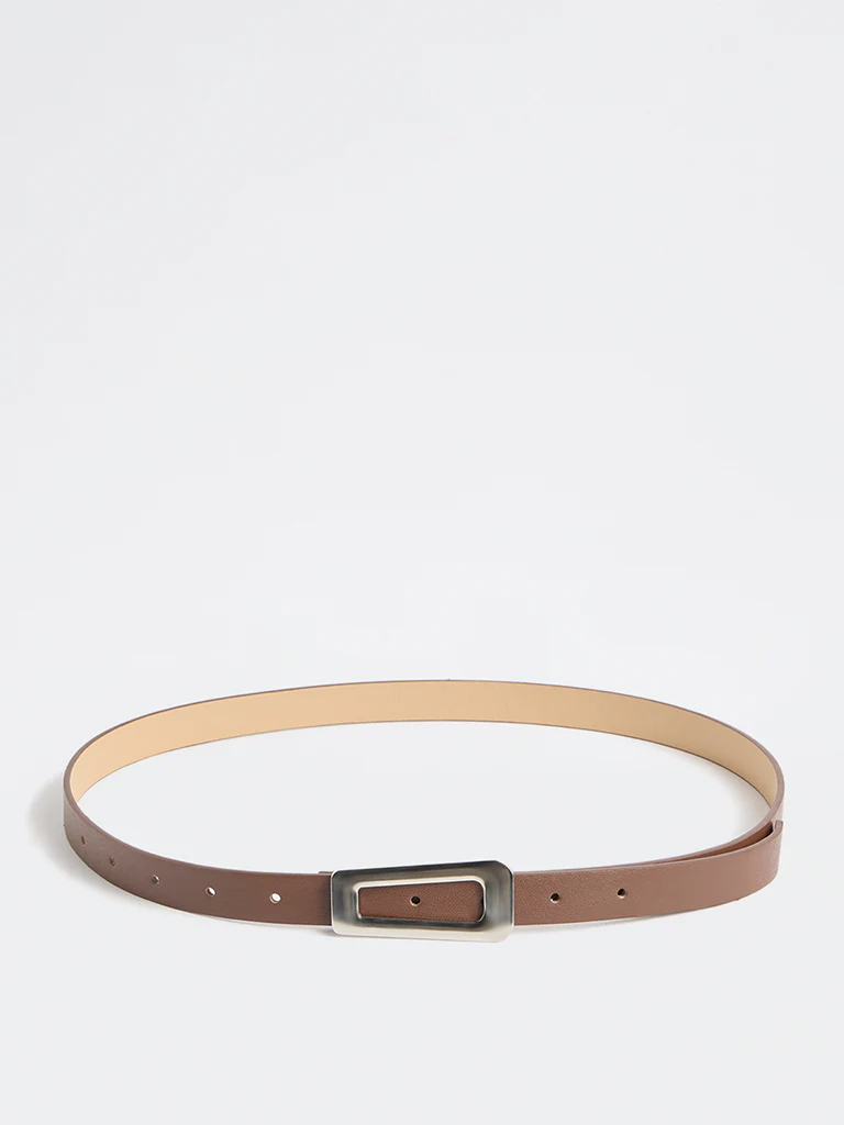 Westside Accessories Brown Triangle Buckle Belt - Image 2