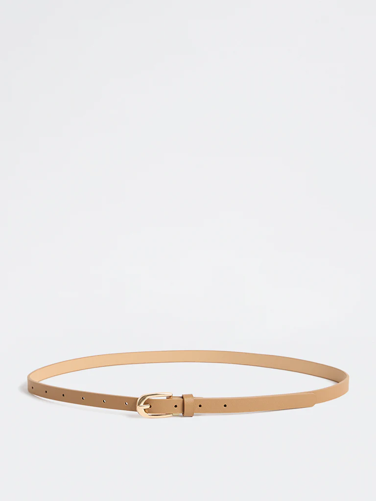 Westside Accessories Brown U-Buckle Slim Belt - Image 2