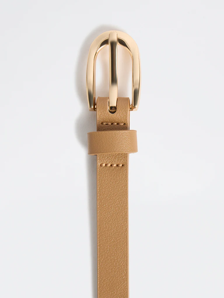 Westside Accessories Brown U-Buckle Slim Belt - Image 3