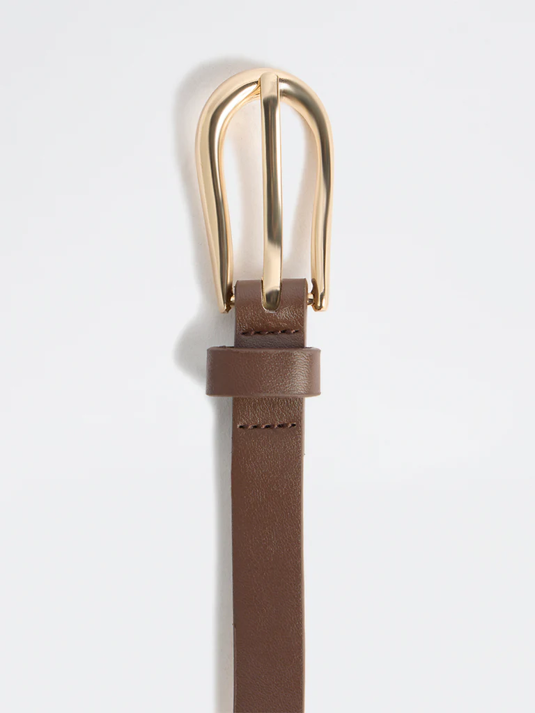 Westside Accessories Dark Brown U-Buckle Belt - Image 3
