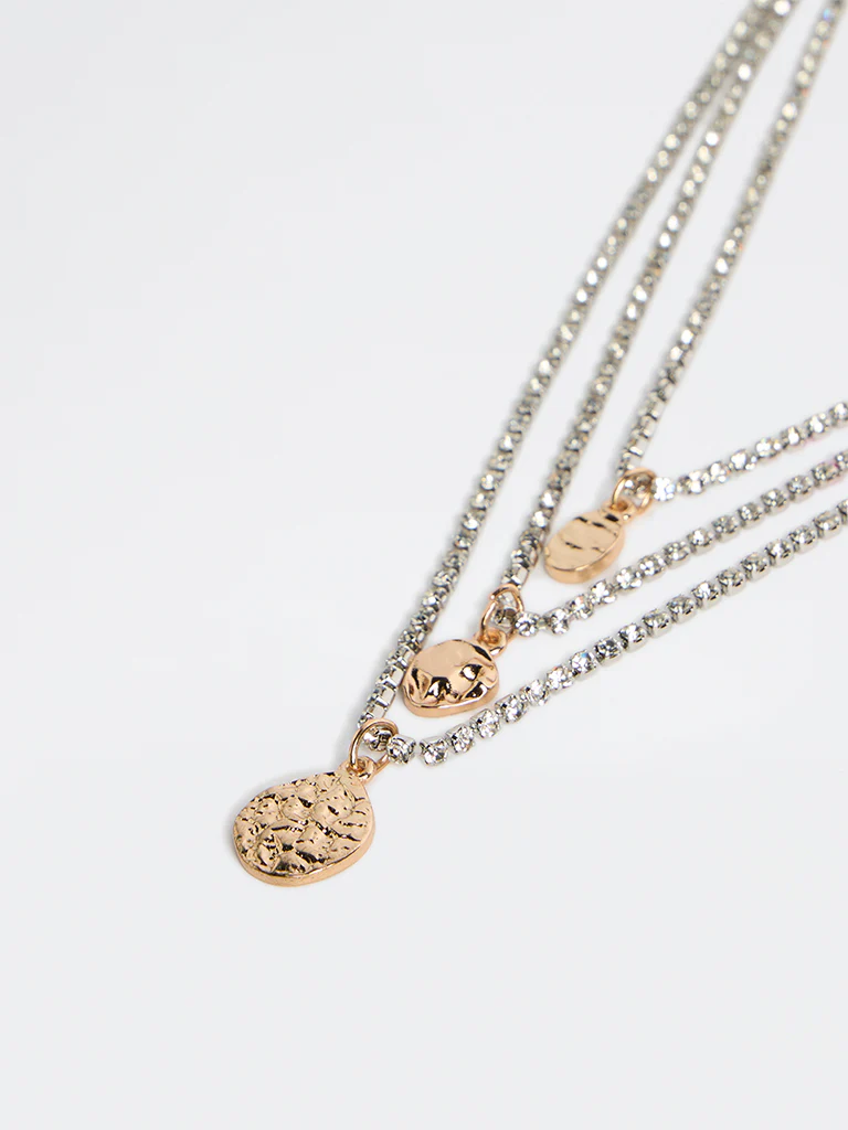 Westside Accessories Gold and Silver 3 Layer Statement Necklace - Image 3