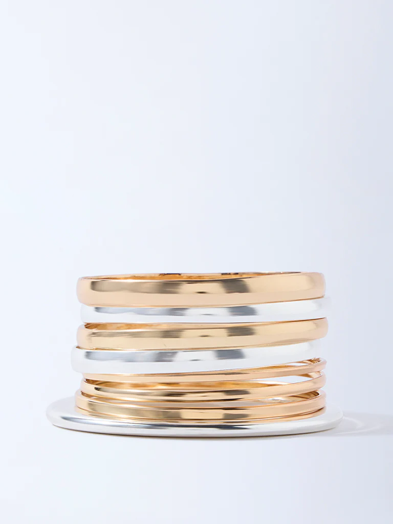 Westside Accessories Gold and Silver Bangles - Pack of 6