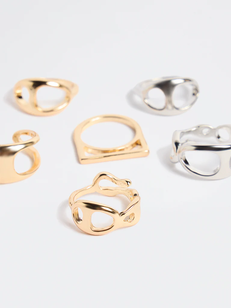 Westside Accessories Gold and Silver Rings - Pack of 6 - Image 3