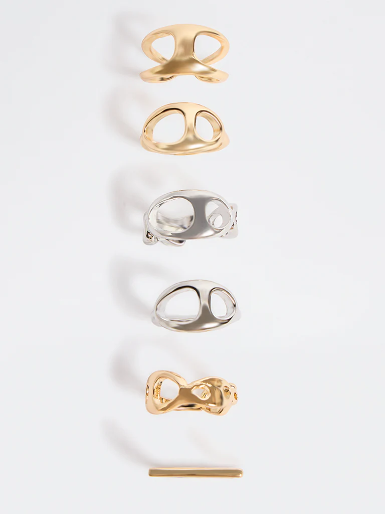 Westside Accessories Gold and Silver Rings - Pack of 6