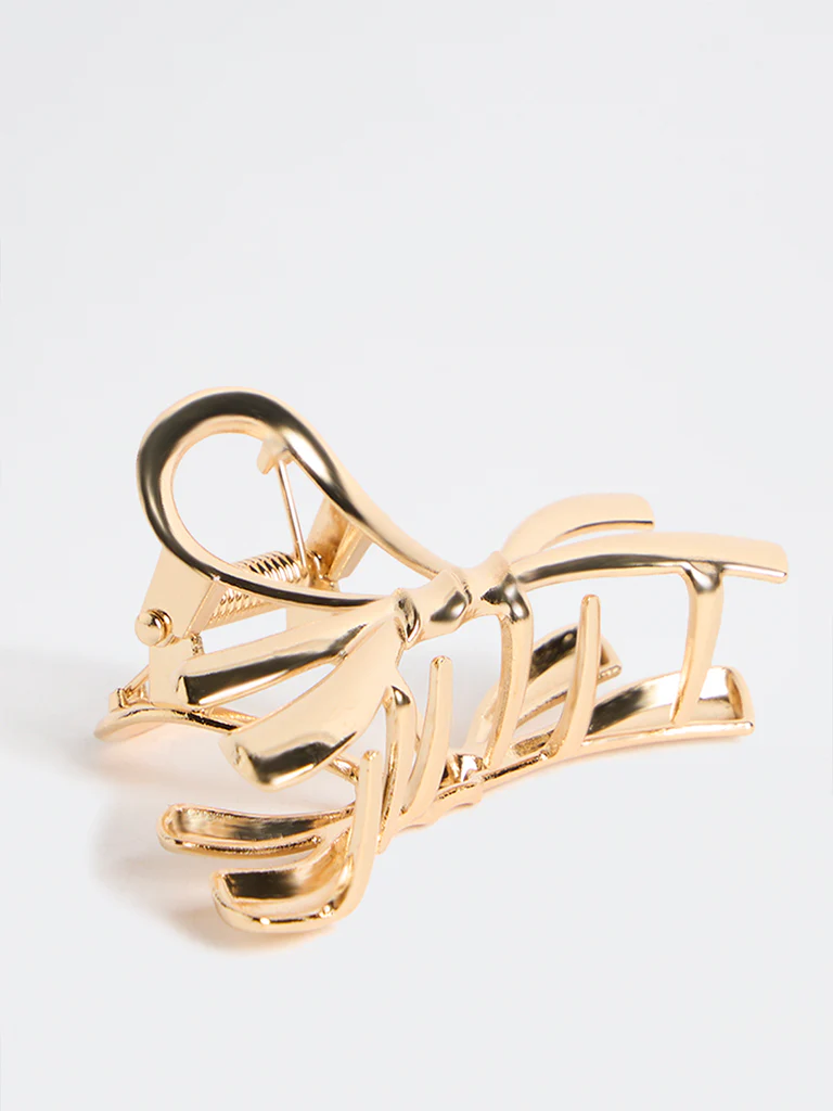 Westside Accessories Gold Bow-Design Claw Clip - Image 2