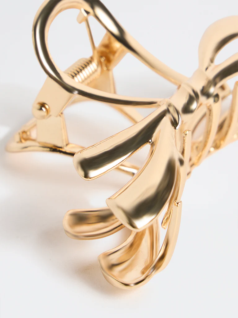 Westside Accessories Gold Bow-Design Claw Clip - Image 3