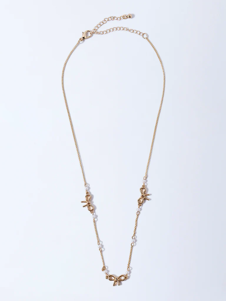 Westside Accessories Gold Bow Design Necklace