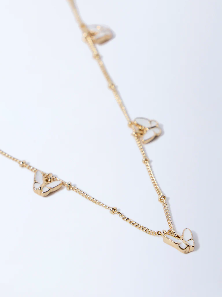 Westside Accessories Gold Butterfly Charm Necklace - Image 3