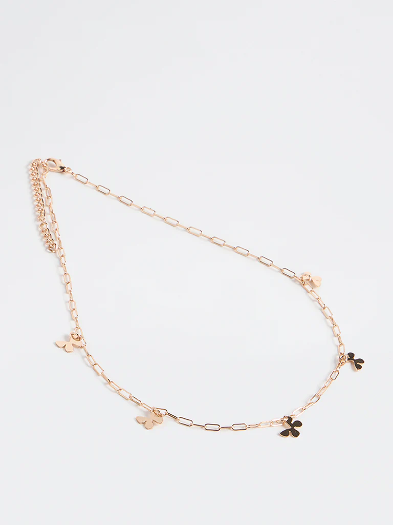 Westside Accessories Gold Butterfly Charm Necklace - Image 2