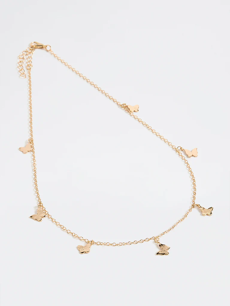 Westside Accessories Gold Butterfly Charm Necklace - Image 2