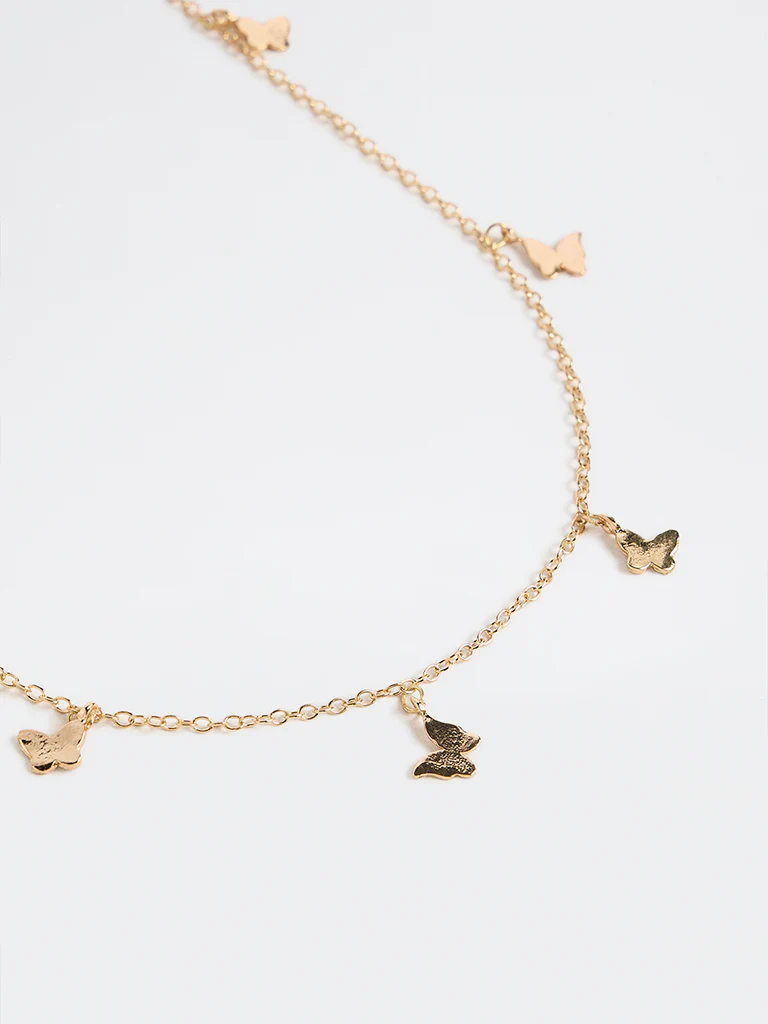 Westside Accessories Gold Butterfly Charm Necklace - Image 3