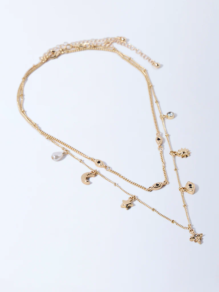 Westside Accessories Gold Celestial Charm Necklace - Pack of 2 - Image 2