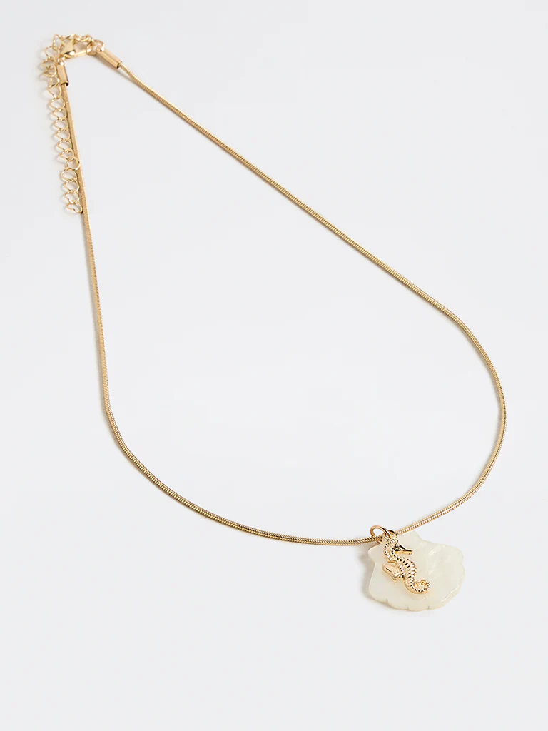 Westside Accessories Gold Chain Necklace with Seahorse Pendant - Image 2