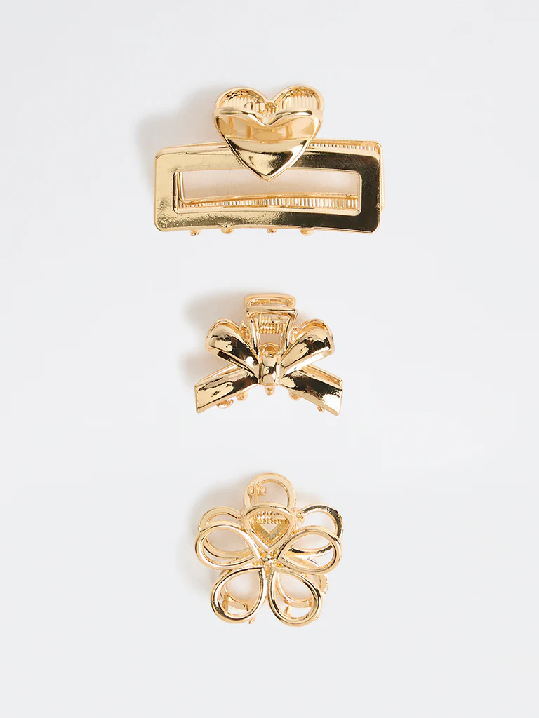 Westside Accessories Gold Claw Clips - Pack of 3