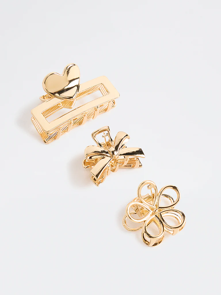 Westside Accessories Gold Claw Clips - Pack of 3 - Image 2