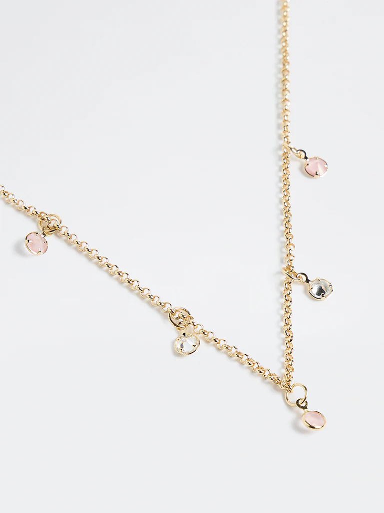 Westside Accessories Gold Dainty Stone Necklace - Image 3