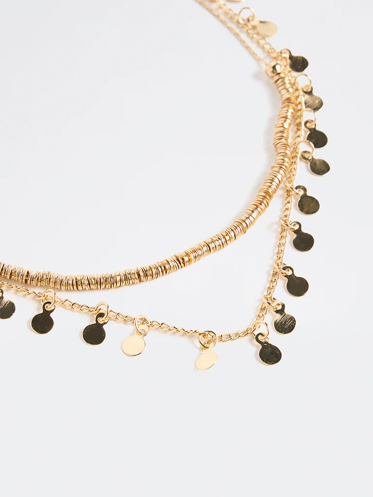 Westside Accessories Gold Disc Necklaces - Pack of 2 - Image 3