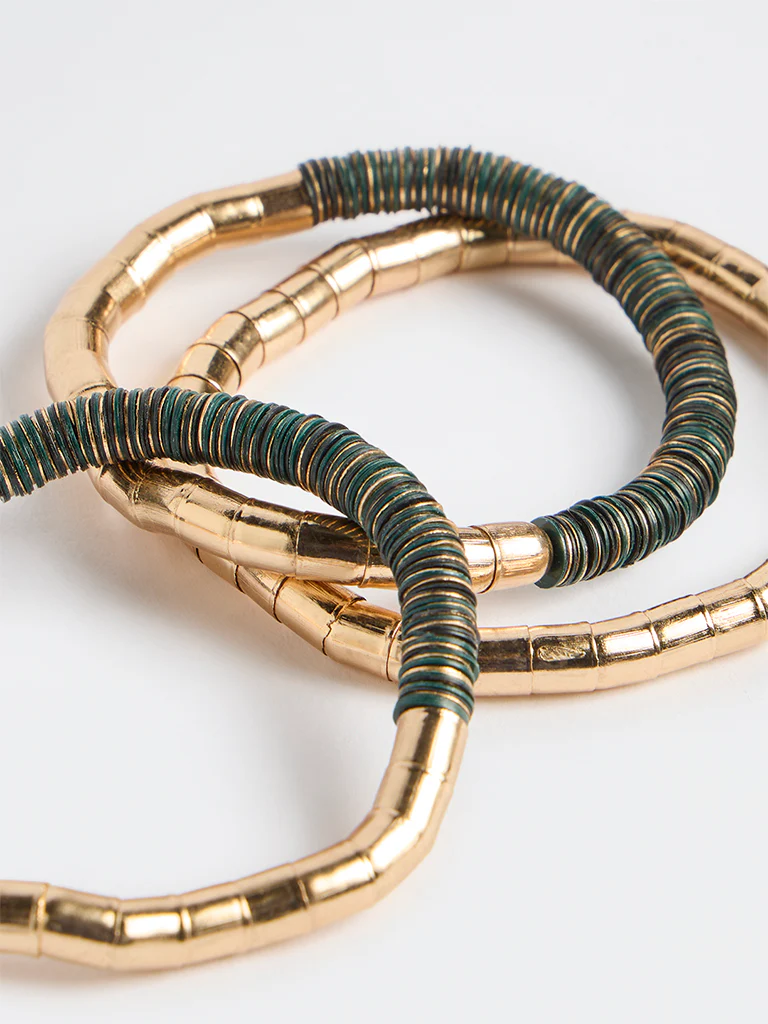 Westside Accessories Gold Elastic Bracelets - Pack of 3 - Image 3