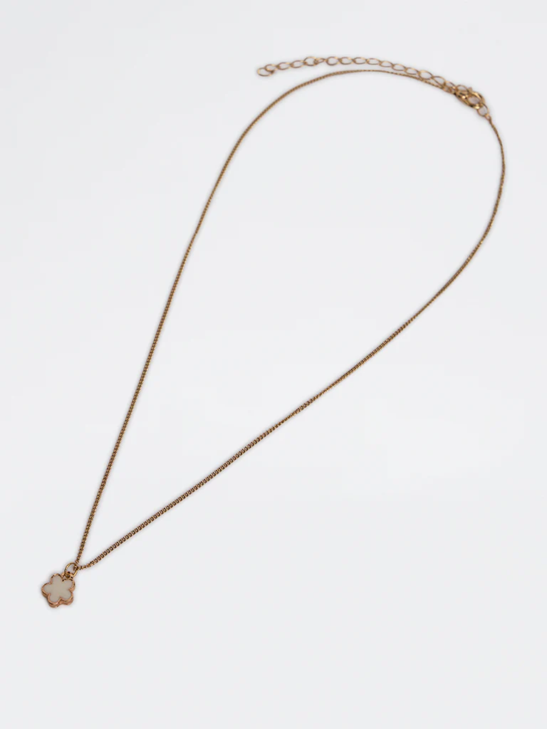 Westside Accessories Gold Enamel Floral Necklace - Image 2