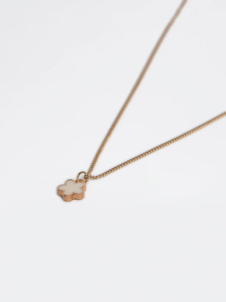 Westside Accessories Gold Enamel Floral Necklace - Image 3