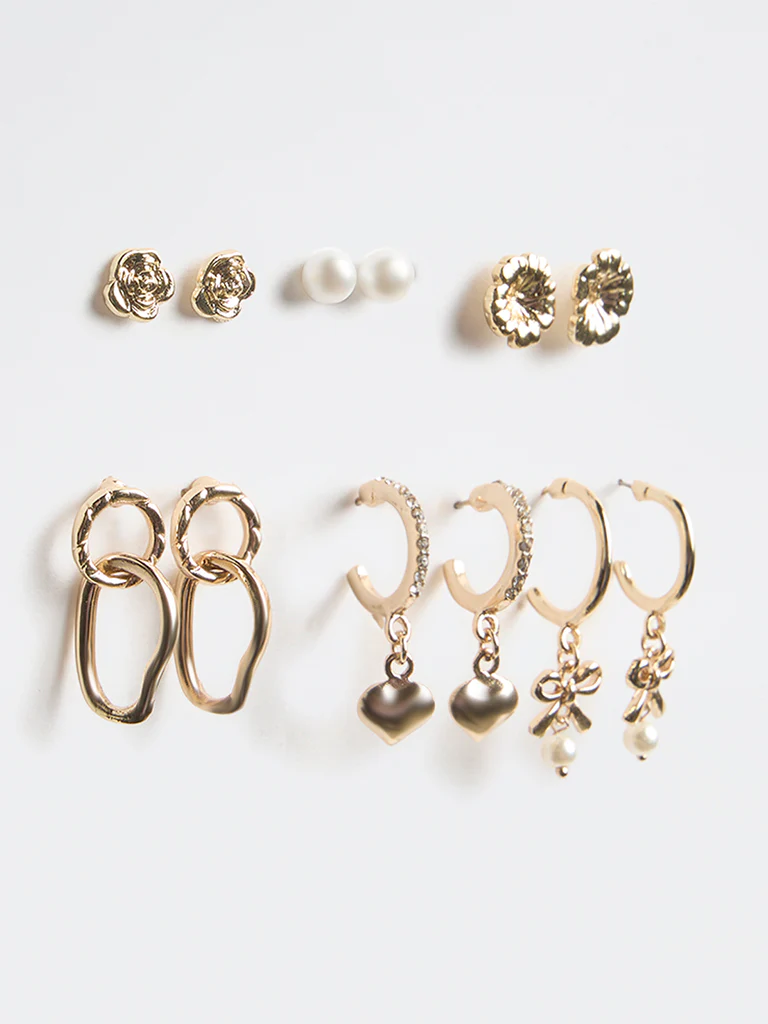 Westside Accessories Gold Fancy Earrings - Pack of 6 - Image 2