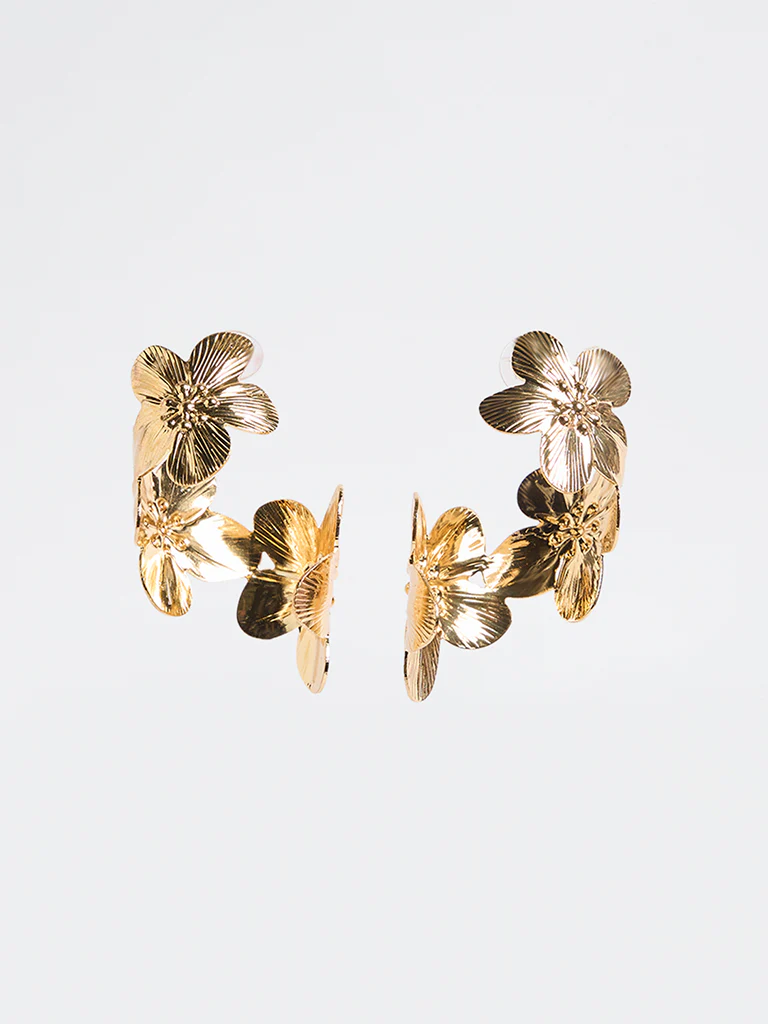 Westside Accessories Gold Floral Twisted Earrings - Image 2