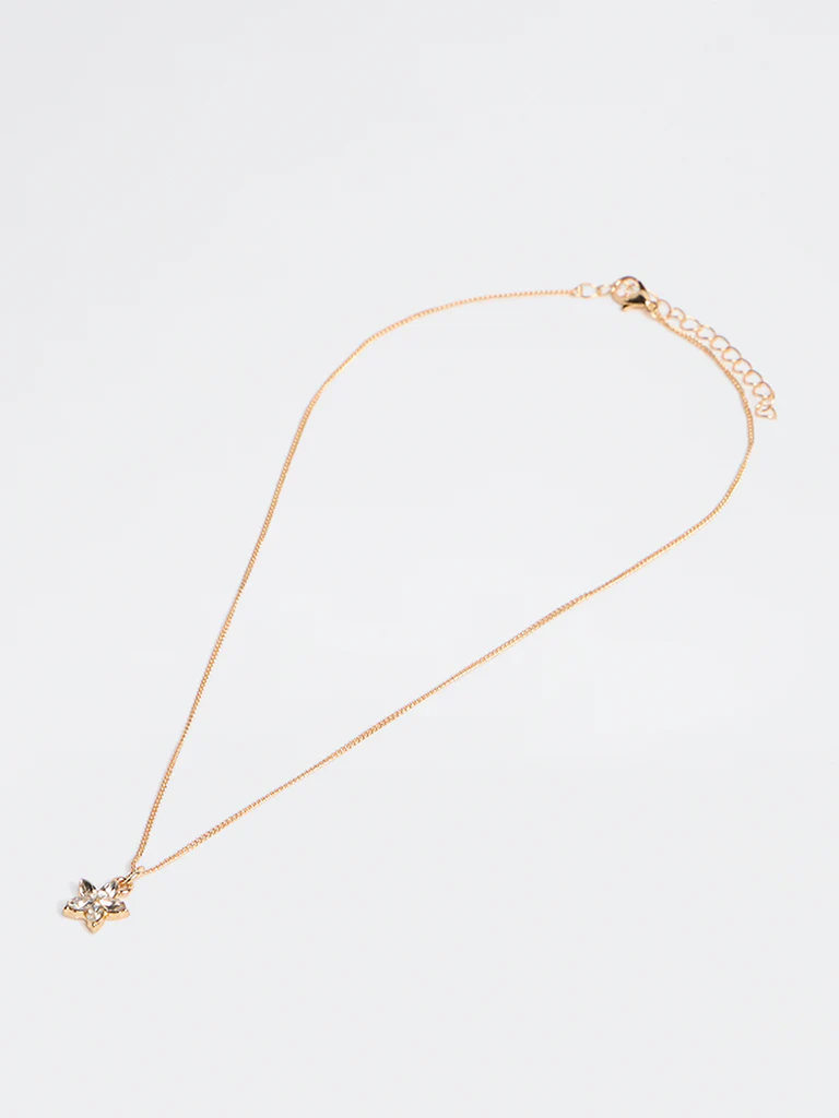 Westside Accessories Gold Flower Charm Necklace - Image 2