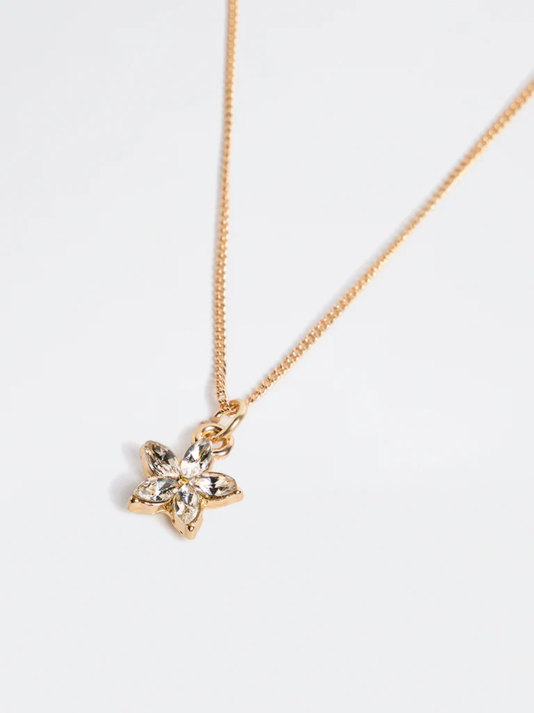 Westside Accessories Gold Flower Charm Necklace - Image 3