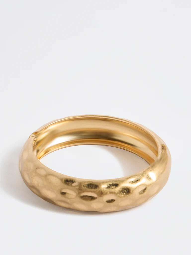 Westside Accessories Gold Hammered Cuff Bracelet - Image 2