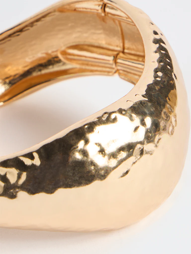 Westside Accessories Gold Hammered Hinged Bracelet - Image 3