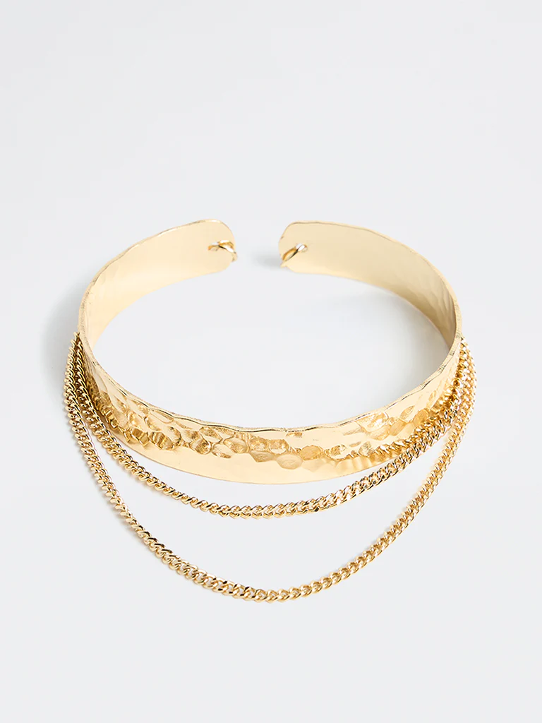 Westside Accessories Gold Hammered Statement Necklace
