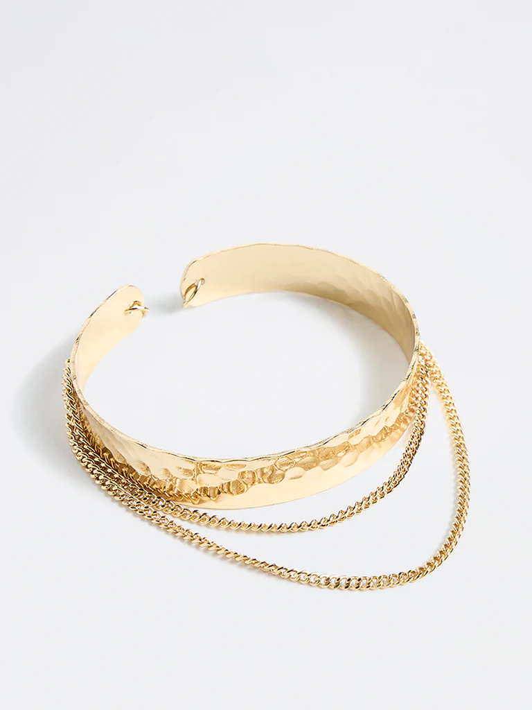 Westside Accessories Gold Hammered Statement Necklace - Image 2
